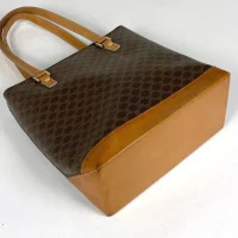 Celine Macadam tote brown canvas bag handbag Brown